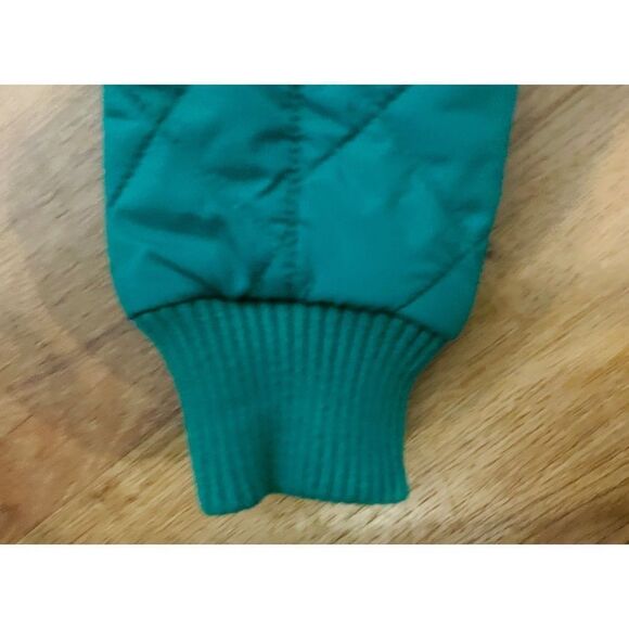 Ralph Lauren Sport Quilted Jacket Green W/ 100% Calf Suede Brown Trim Women S/P - Picture 7 of 10